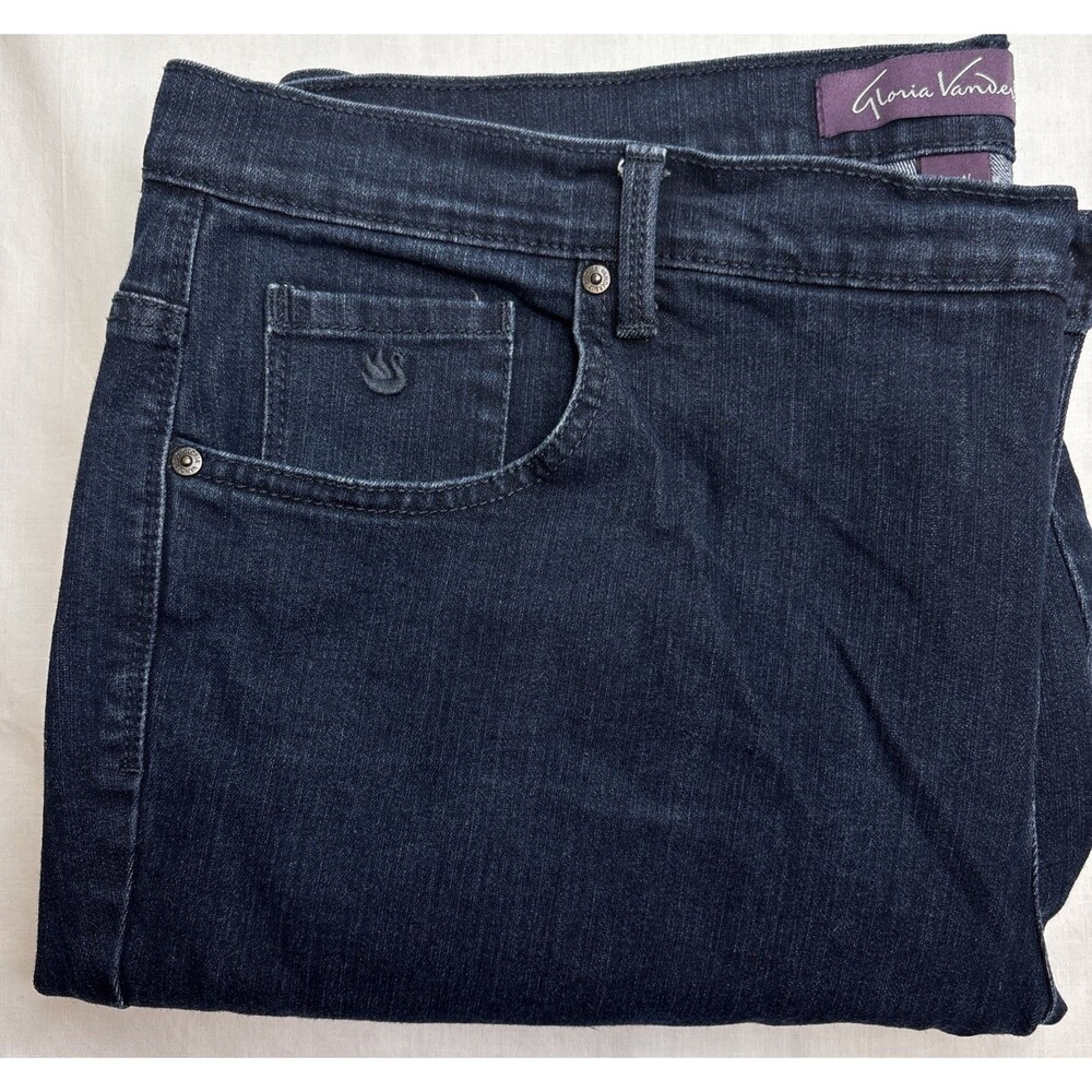 Gloria Vanderbilt Women's Amanda Jeans Plus Size 18W, Dark Blue, Stretch